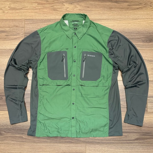 Simms Other - Simms GT Tricomp G4 Long Sleeve Button Down in Green/Gray Size XL